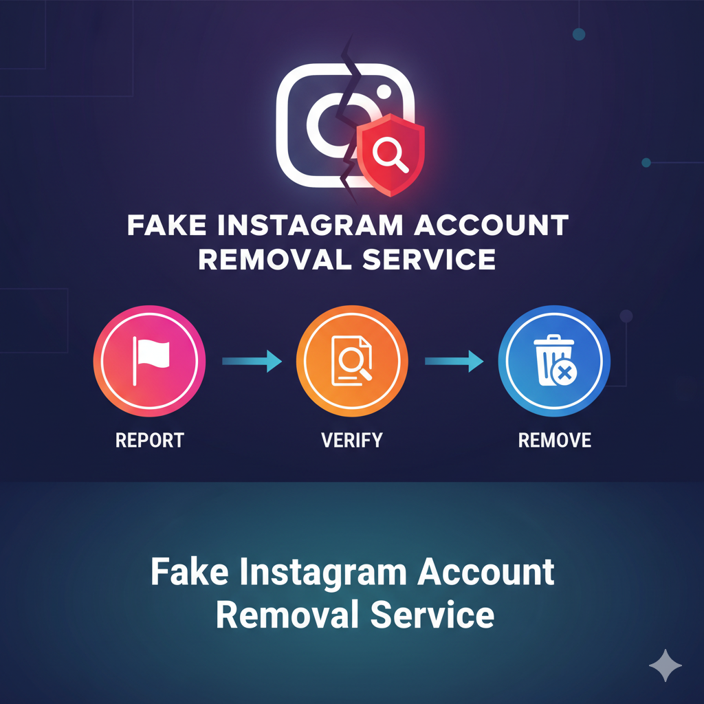 Fake Instagram Account Removal Service hero with brand protection theme