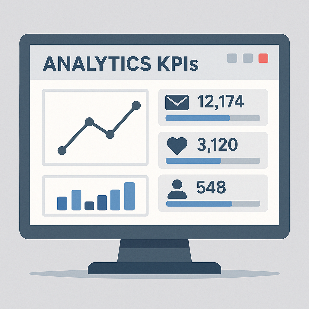 Telegram message sender analytics dashboard KPIs and CTR metrics