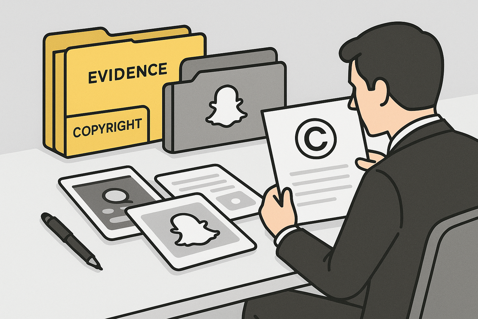 Evidence review workflow for Snapchat copyright takedown