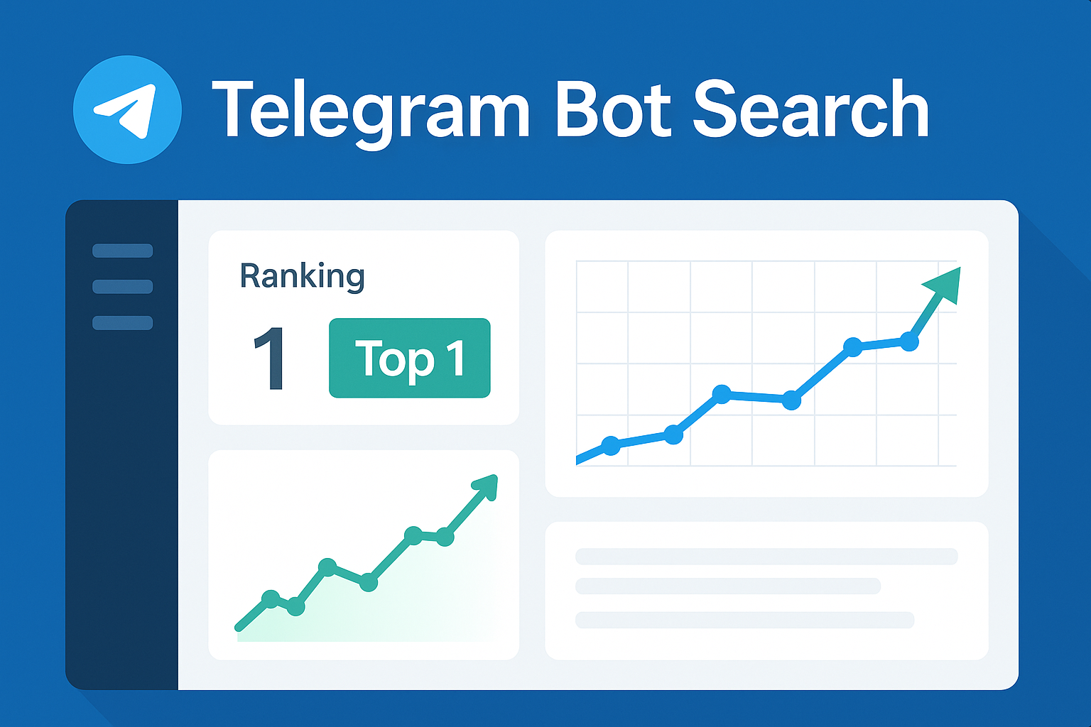 Telegram bot SEO ranking graph showing Top 1 visibility in Telegram Search