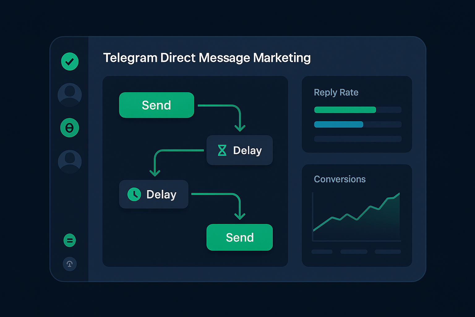 Telegram direct message marketing dashboard with automation tools [2025]