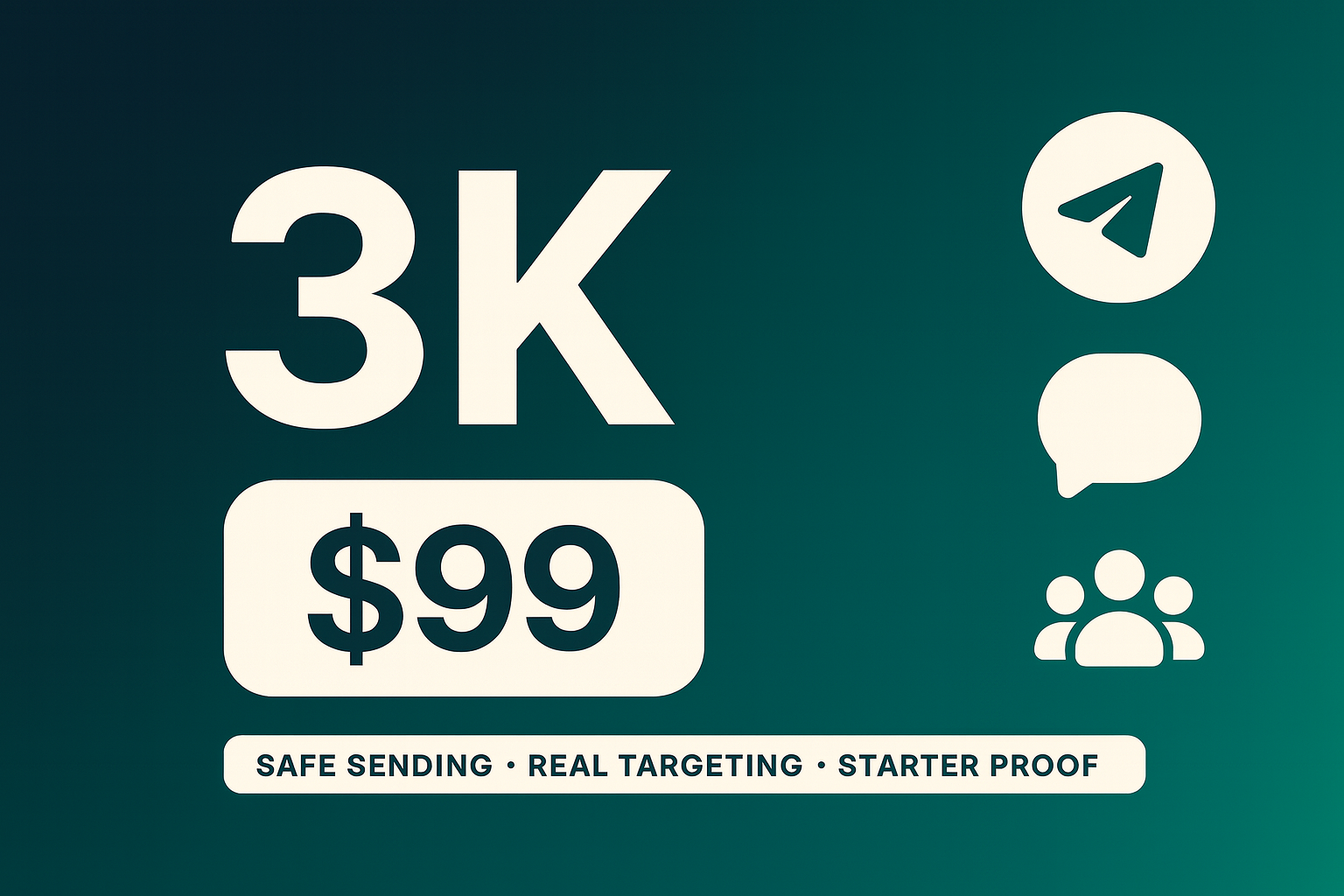Telegram Mass DM 3K package price $99 starter pack hero