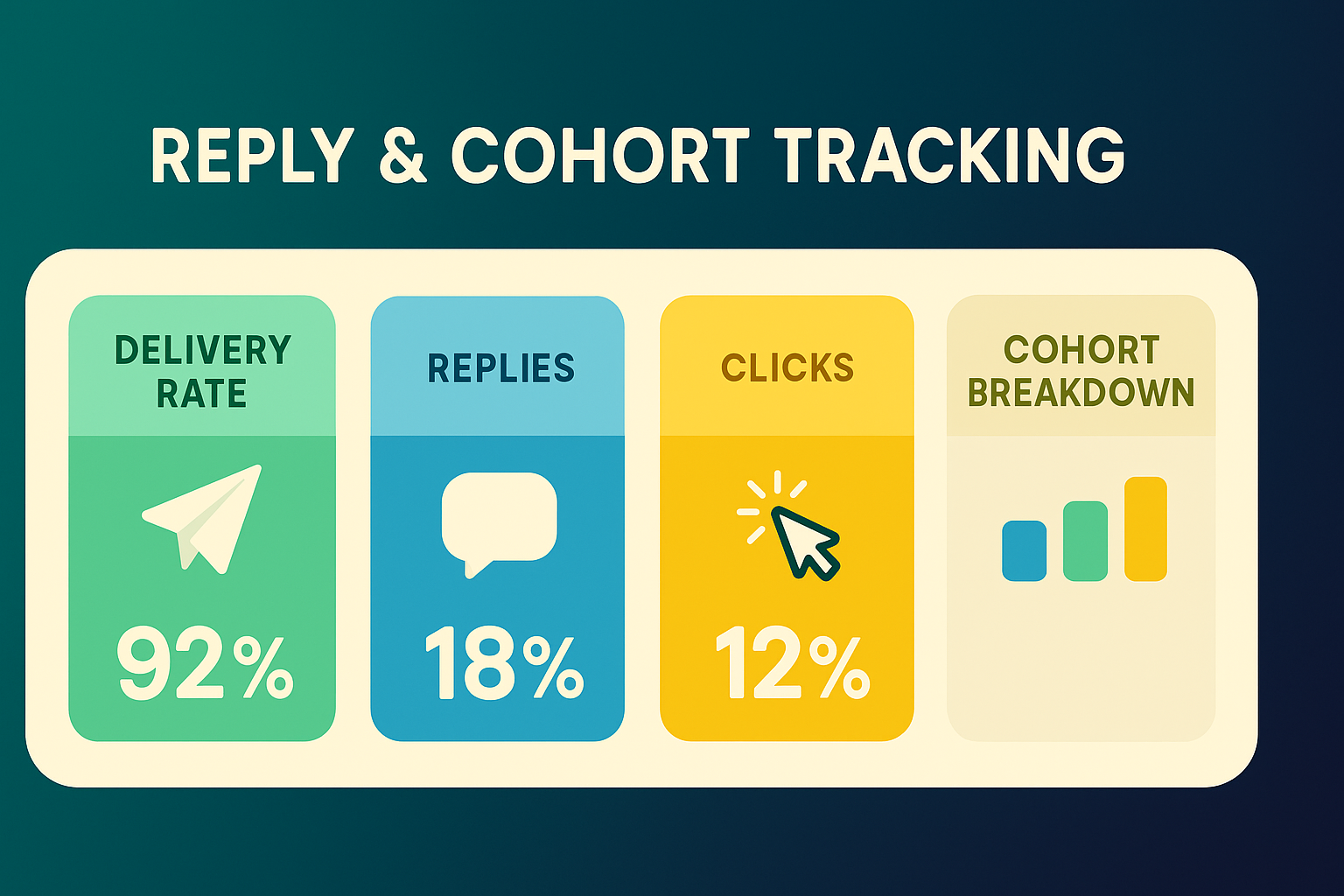 Telegram Mass DM reply tracking and cohort metrics