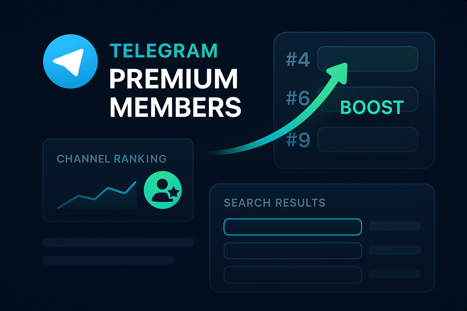 Telegram Premium members boost channel ranking illustration
