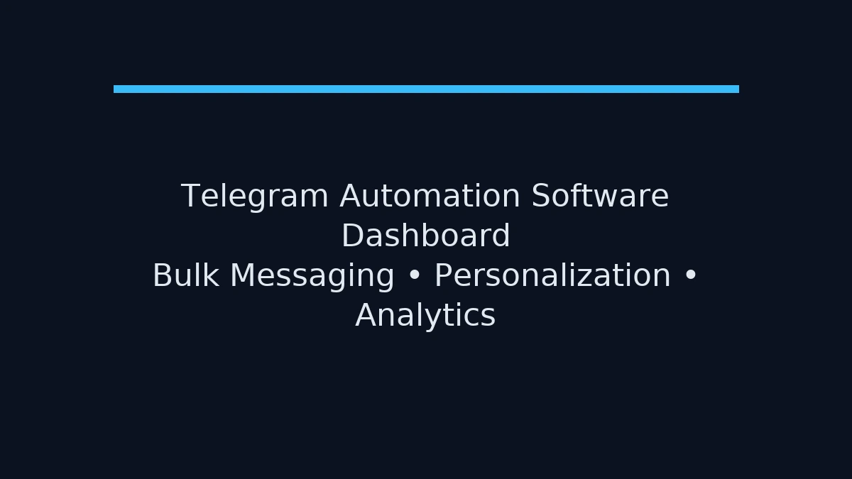 Telegram automation software dashboard with bulk messaging, personalization, and analytics in 2025