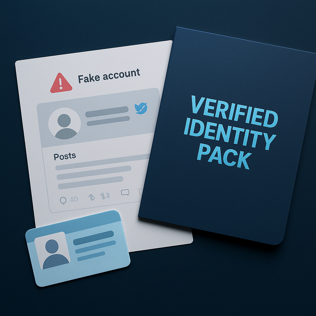 Verified Identity Pack example for Twitter impersonation takedowns
