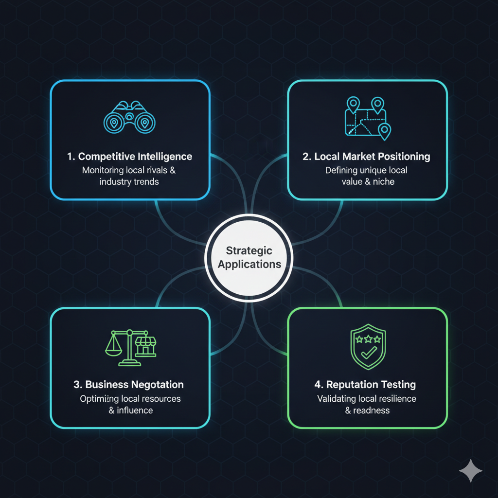 Strategic use cases for negative Yelp review services including competitive intelligence and local market positioning