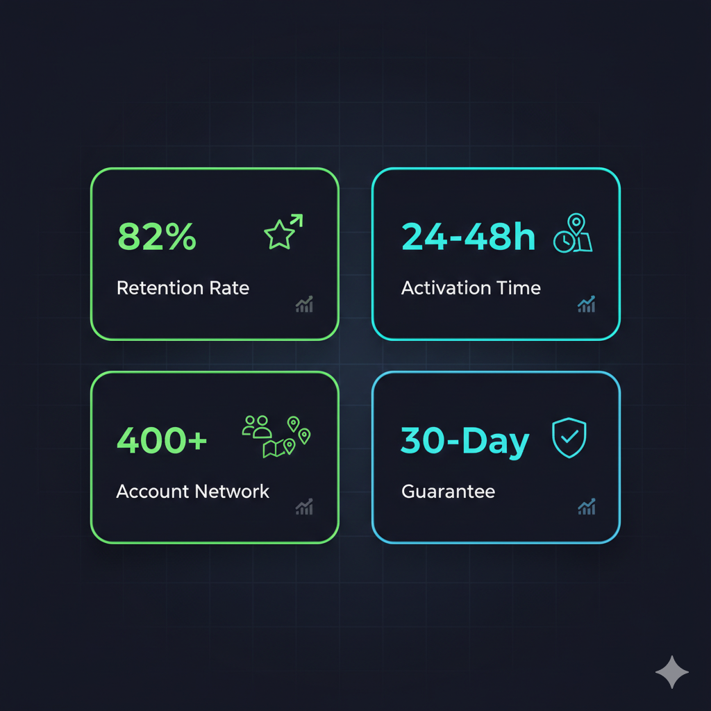 Trust indicators for professional Yelp reputation influence service with verified local account delivery statistics